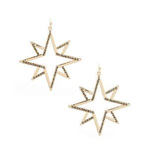 Pave Open Star Earrings